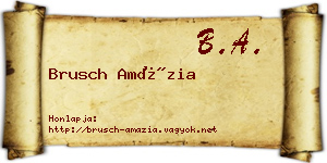 Brusch Amázia névjegykártya